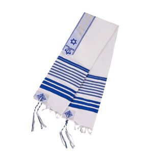 Talit de Oración con Bordado Azul