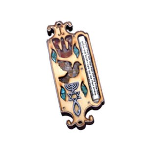 Mezuzá Decorativa con Paloma y Menorá